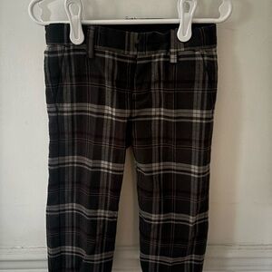 Janie and Jack Black Plaid Kids Casual Bottoms
